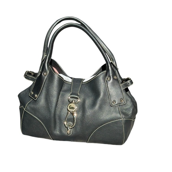 Dooney & Bourke Black Logo Lock Leather Bag - Picture 9 of 15